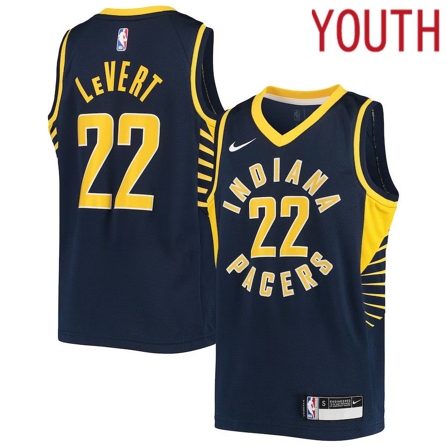 Youth Indiana Pacers 22 Caris LeVert Nike Navy Swingman NBA Jersey